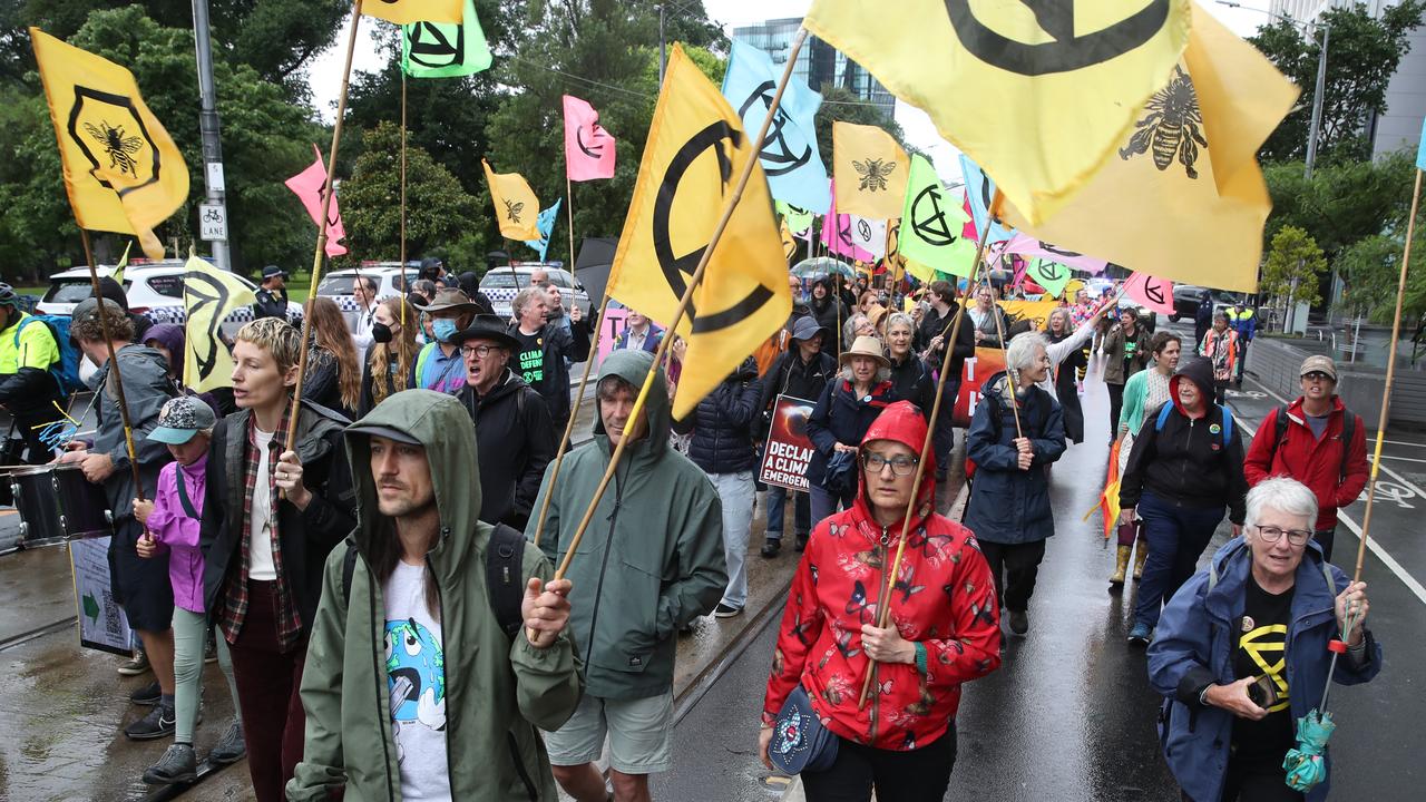 It was the fourth day of action planned, targeting busy streets in Melbourne’s inner-city. Picture: NCA NewsWire / David Crosling