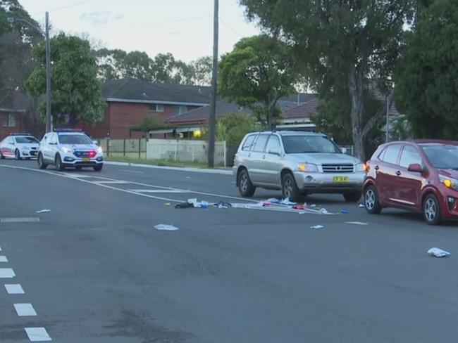 The scene of the fatal crash in Bankstown. Picture: TNV