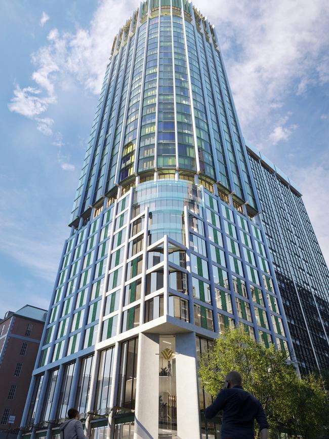 Artist's impression of the Wyndham Grand hotel on the corner of King William and Currie streets, Adelaide. Supplied by Wyndham Hotels