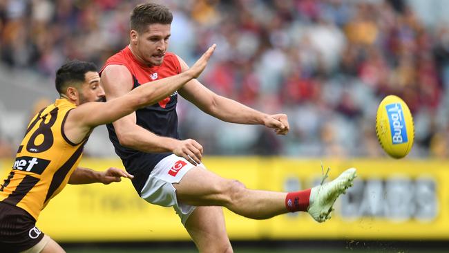 Jesse Hogan in action against Hawthorn.