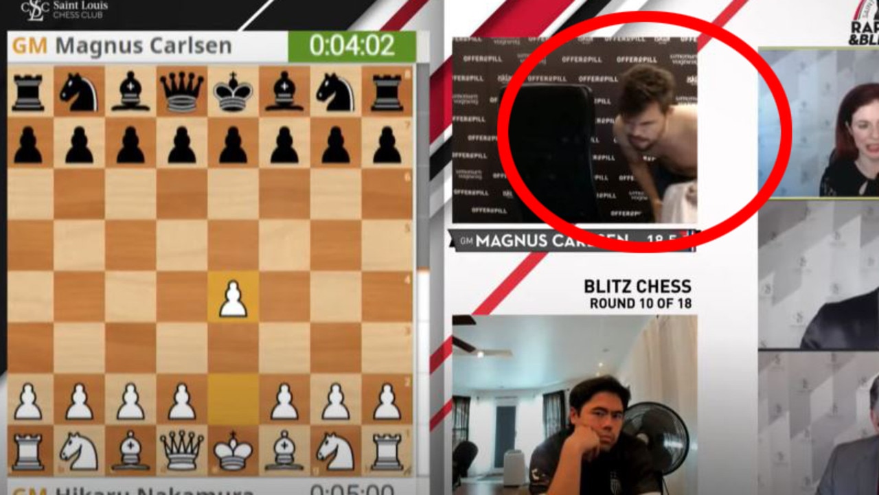 Chess GM Magnus Carlsen arrives late to Hikaru match in most