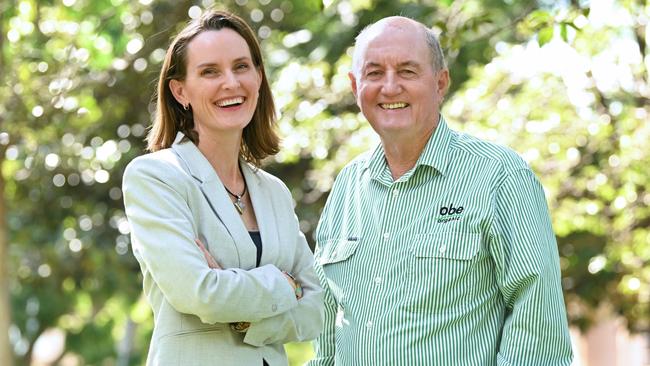 OBE Organics managing director Dalene Wray and her father, David Brook, from Brook Pastoral Company.