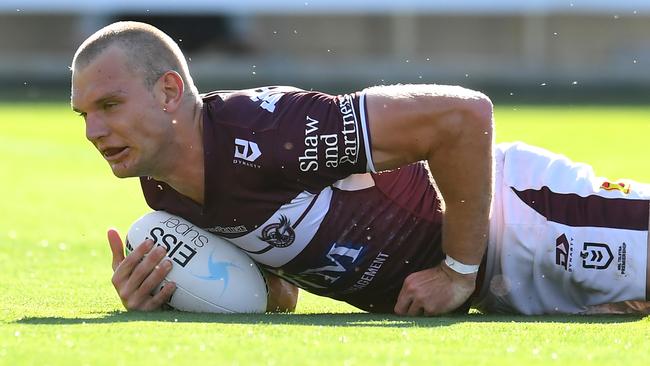 Tom Trbojevic crosses for one of three tries (Photo by Albert Perez/Getty Images)