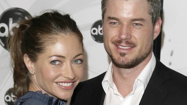 Eric Dane, one of the stars of Greys Anatomy with his wife, fellow actor, Rebecca Gayheart pose for photographers on the red carpet during the arrivals of ABCs 2007-2008 preview in New York, May 15, 2007. (AP Photo/Seth Wenig)