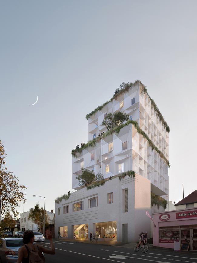 Proposed boutique hotel for 125 Bathurst St, Hobart. Artist's impression: CIRCA MORRIS NUNN ARCHITECTS