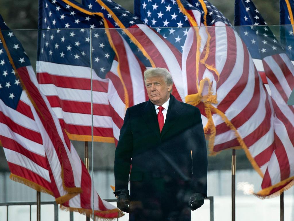 Former US president Donald Trump speaks to supporters near the White House on January 6, 2021. Picture: AFP