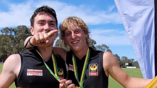 The club shared a touching tribute to honour one of their ‘brightest’ stars (right). Picture: Facebook / Cervantes Tiger Sharks