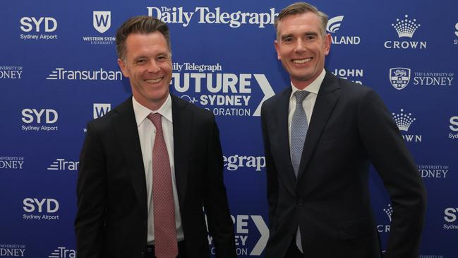 NSW Opposition Leader Chris Minns and Premier Dominic Perrottet. Picture: Lucas Dawson