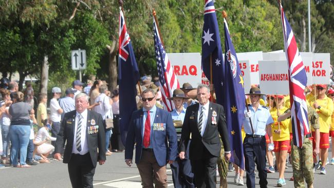 Thousands marched in Cleveland today as part of Anzac Day 2019. Picture Andrea Macleod