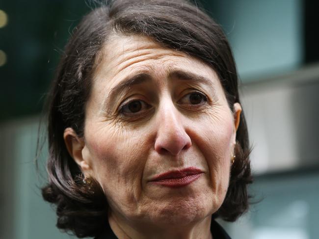 SYDNEY, AUSTRALIA - NewsWire Photos, NOVEMBER 01 2021: Former NSW Premier Gladys Berejiklian addresses the media at ICAC in Sydney. Picture: NCA Newswire / Gaye Gerard