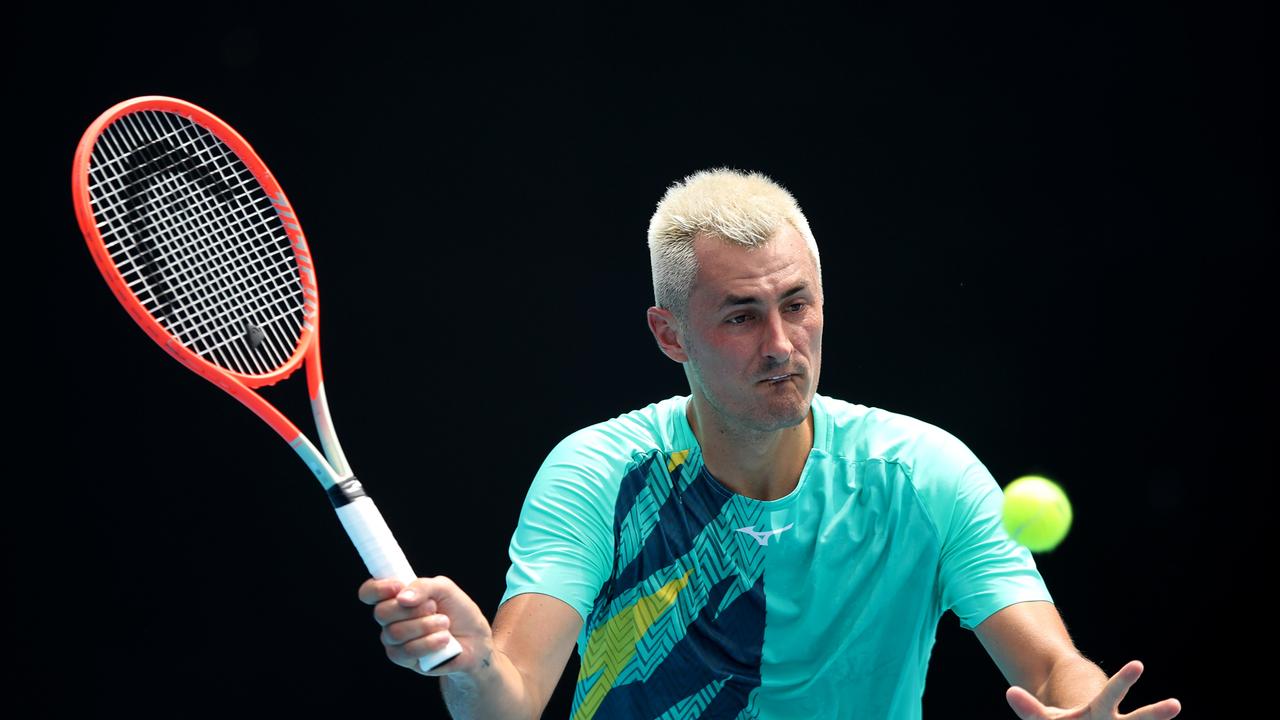 Tomic, seen here in Melbourne in 2022, has gradually improved his ranking. (Photo by Graham Denholm/Getty Images)