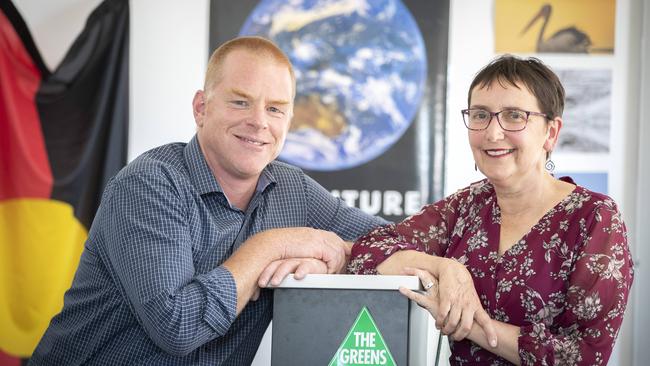 Vica Bayley MP and Greens candidate for Clark Helen Burnet. Picture: Chris Kidd