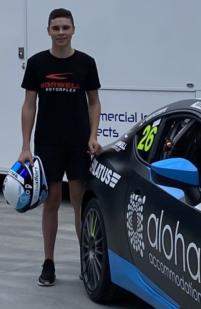 Kai Allen, 15, is preparing for his first major car race ... progressing to cars from Go Karts where he was a national champion. Pictures: Supplied