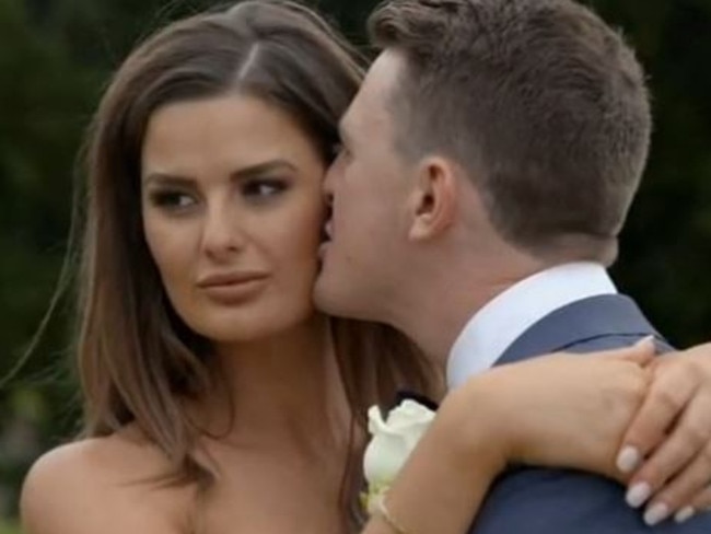 Cheryl’s look shows she was never keen on Jonathan on Married At First Sight. Picture: Channel 9