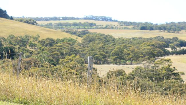 Spring Creek looking towards Duffields Road and Jan Juc. Picture: Alan Barber