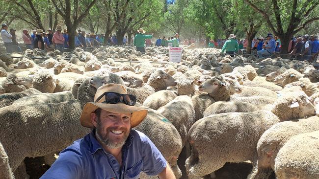 Buyer Jamie Urquhart pictured at the Deniliquin sheep sale. Picture: Jenny Kelly