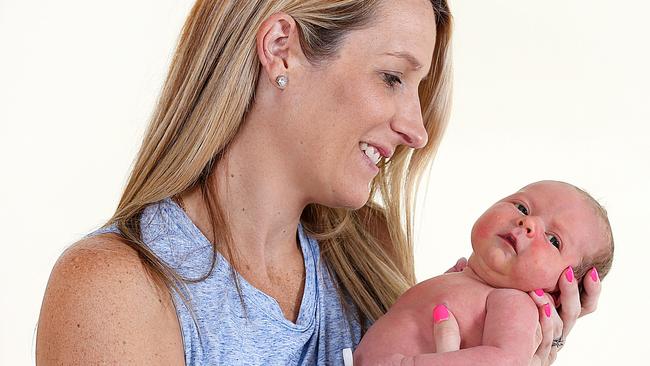 Kate Hutchison with baby Isabelle. Picture: Ian Currie