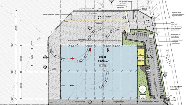 Plans for the transport depot at the site of the Brisbane Polo Grounds. Picture: PD Online