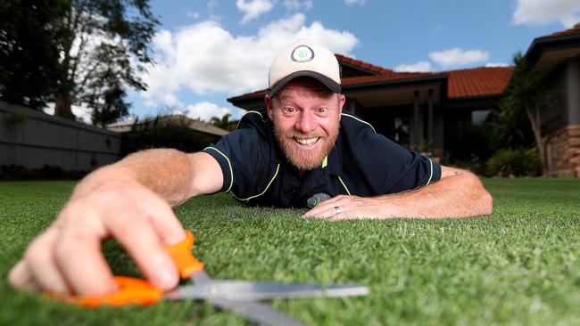 Brisbane’s Rusty Garton is a house-proud lawn lover. Picture: Peter Wallis