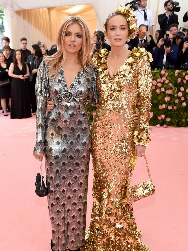 Glittering duo Sienna Miller and Emily Blunt. Picture: Getty Images