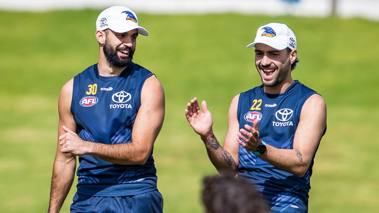 Wayne Milera and Izak Rankine are enjoying pre-season at the Crows. Picture: Tom Huntley