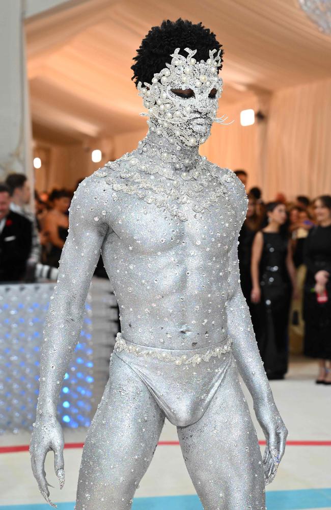 Rapper Lil Nas X wears only a G-string to�2023 Met�Gala (photos)