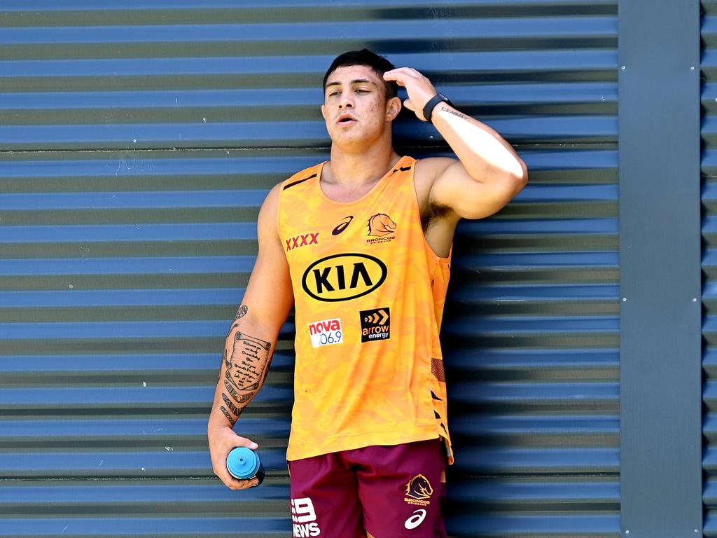 Brisbane’s best is still recovering from a knee injury. Picture: Bradley Kanaris/Getty