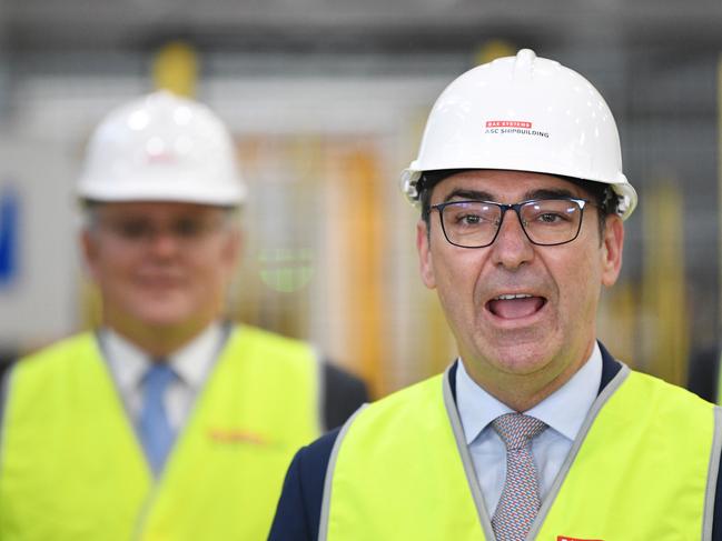 SA Premier Steven Marshall said shovel-ready projects were the focus of the 2020-21 State Budget to create jobs and back businesses. Picture: NCA NewsWire / David Mariuz. Pool