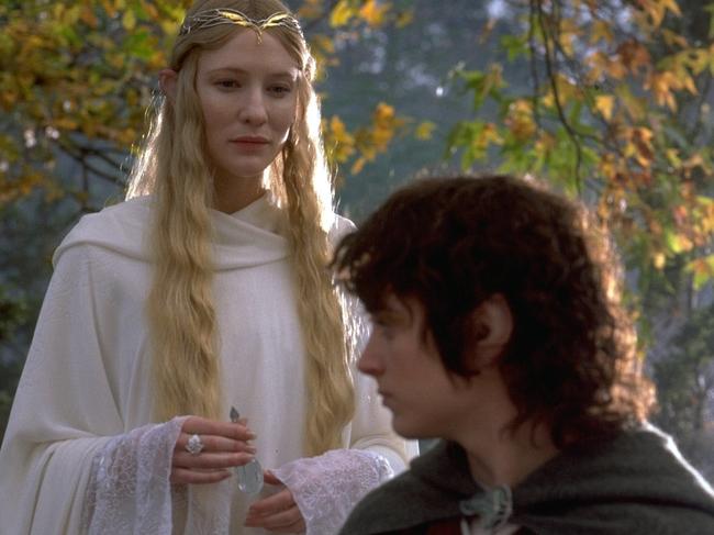 Cate Blanchett and Elijah Wood in Lord of the Rings.