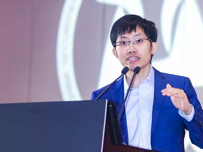 SHANGHAI, CHINA - AUGUST 30: Liang Wenfeng, founder of startup DeepSeek, delivers the keynote speech during the 10th China Private Equity Golden Bull Awards on August 30, 2019 in Shanghai, China. (Photo by VCG/VCG via Getty Images)