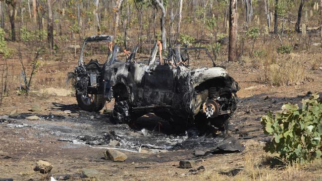 NT Police responded to a horror multiple fatality crash between a road train and four-wheel drive on the Stuart Highway, 12km south of Pine Creek on Friday September 29. Picture: Sierra Haigh