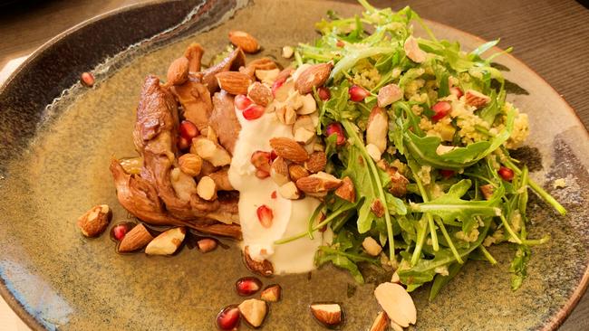 Harvest Kitchen - Hutton Vale lamb with rocket, millet, almond and pomegranate salad. Picture: Dianne Mattsson