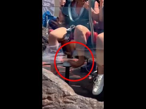 Woman nearly breaks foot on a ride in the Gold Coast