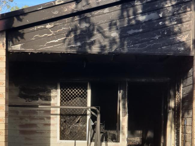 A man rescued a toddler form a burning house in Stewart Tce on Tuesday night. The fire gutted the home. Photo: Frances Klein