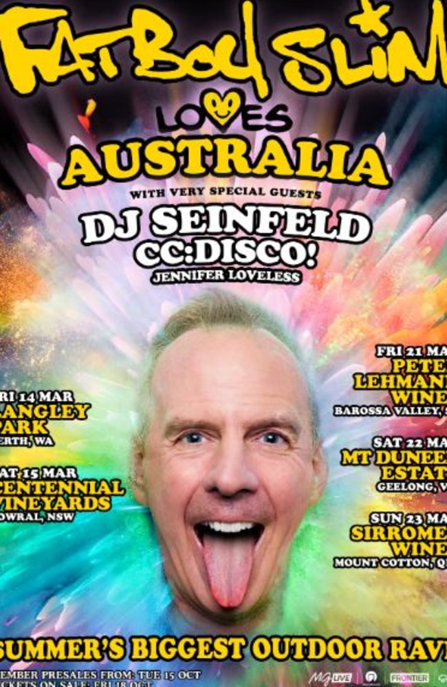 Fatboy Slim returns to Australia in March 2025.