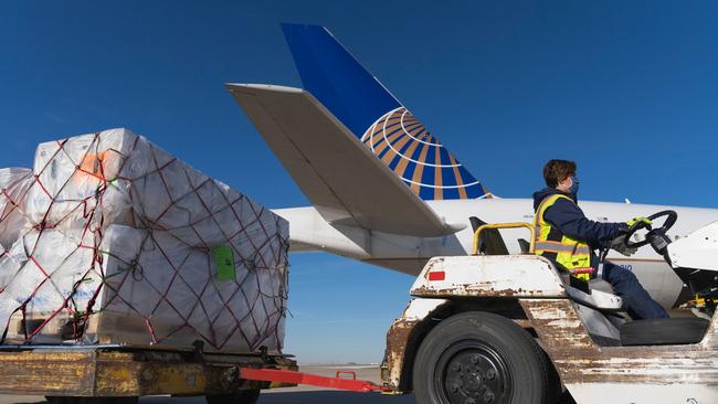 Pfizer vaccines from Belgium are unloaded at Chicago's O'Hare International Airport. Picture: AFP