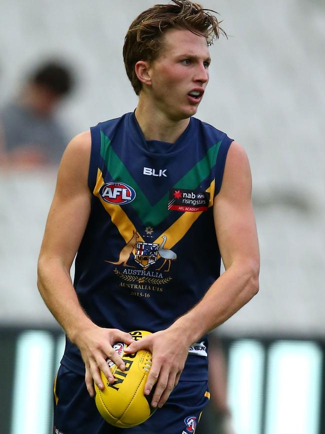 Alex Witherden in action for the AFL Academy against Werribee.