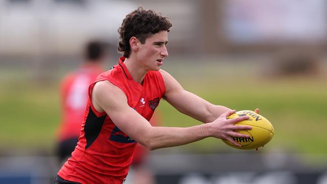 No. 5 pick Elijah Tsatas was best afield with 31 disposals and 11 clearances in the VFL against Geelong, but Scott says the powerful on-baller may not yet be ready for a senior debut. Picture: Robert Cianflone / Getty Images