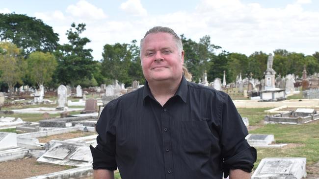 Historic Australia and Brisbane Ghost Tours managing director Jack Sim says BCC has maintained Toowong Cemetery’s gardens, but grave restoration is needed. Picture: Supplied