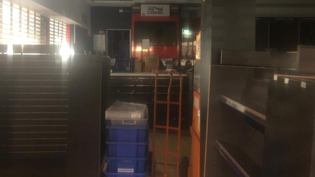 Packing up: The interior of the closed NewsLink newsagency on Manly Wharf. Picture: Jim O'Rourke