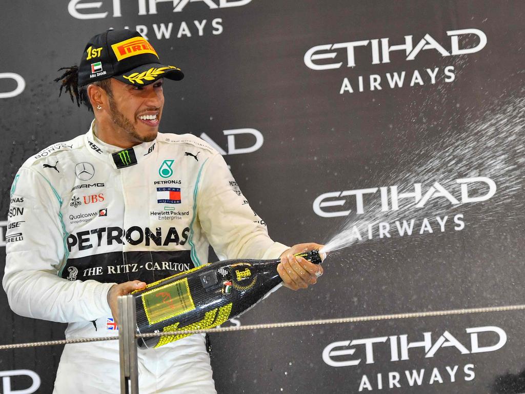 Hamilton has sprayed plenty of champagne during his time with Mercedes.