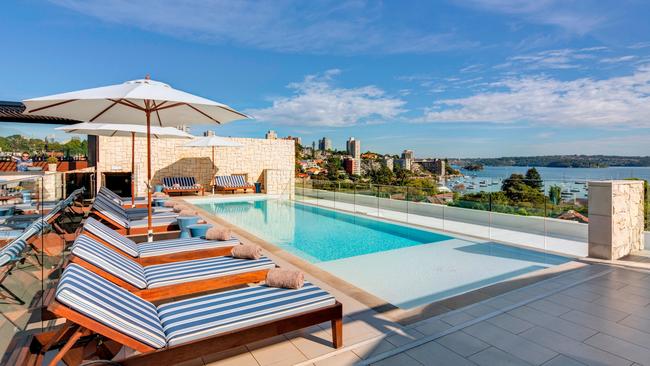 The swimming pool deck of Sydney’s InterContinental Double Bay