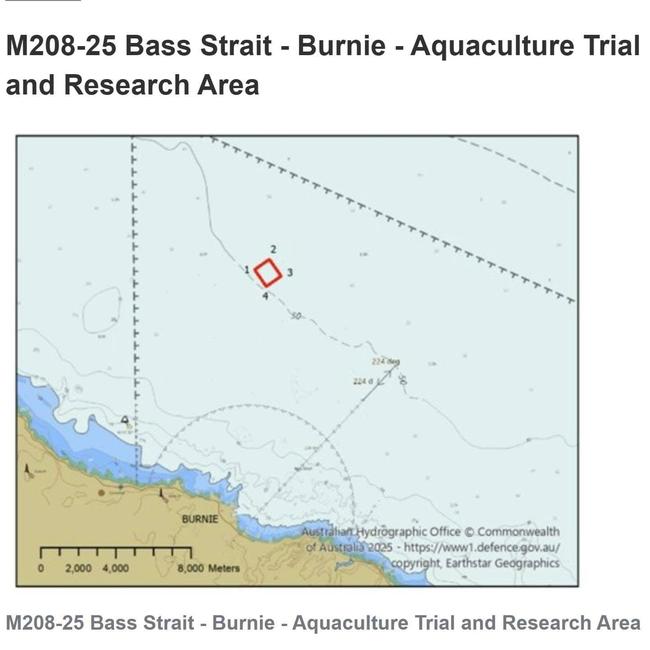 Blue Economy’s Bass Strait – Burnie – Aquaculture Trial and Research Area.
