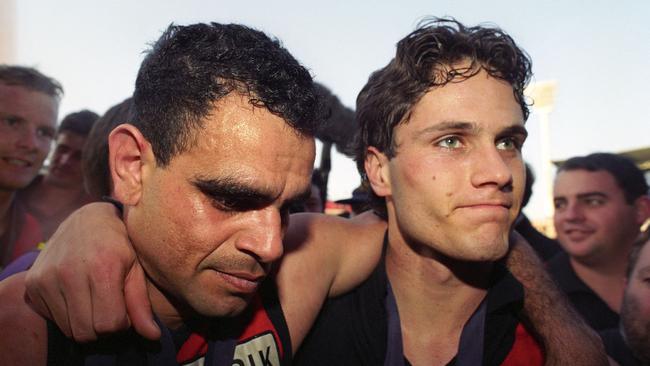 Michael Long and Wanganeen together after the 1993 Grand Final.