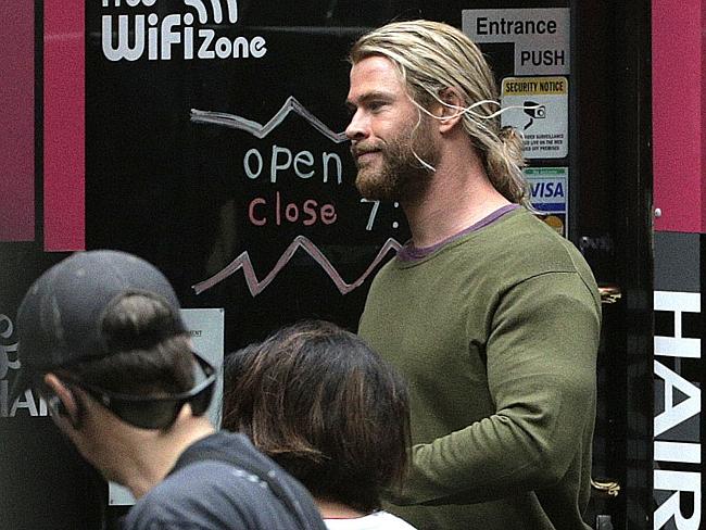 Chris Hemsworth filming Thor Ragnarok. Picture: Adam Armstrong