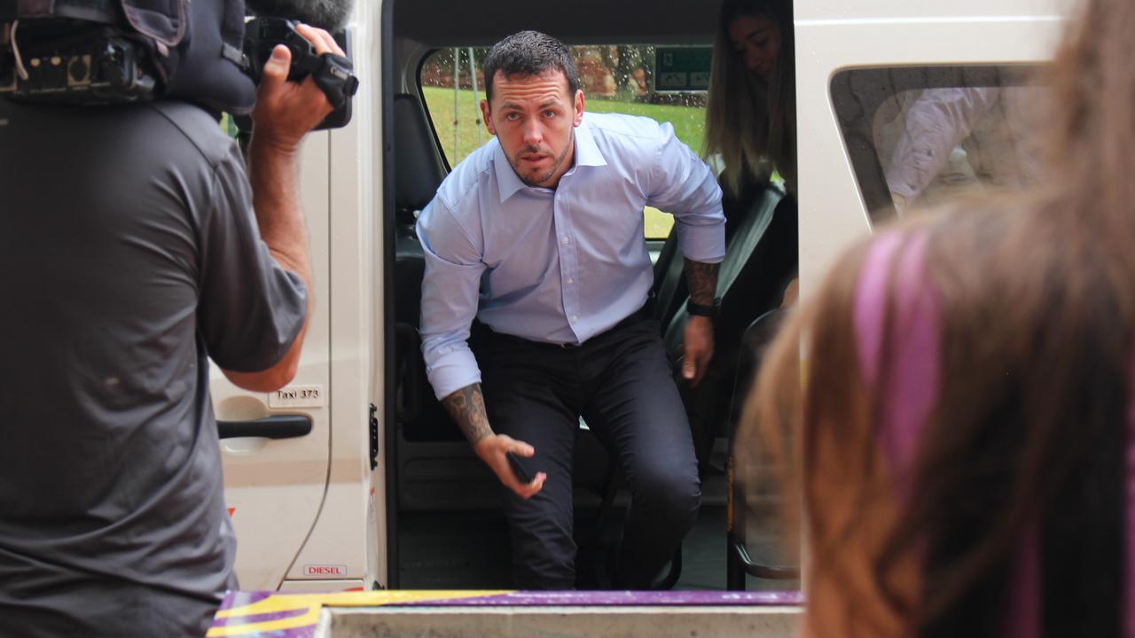 Zach Rolfe arrives at the Alice Springs Local Court in March for an inquest into the death of Kumanjayi Walker. Picture: Jason Walls