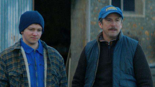 Anthony Bajon and Guilliaume Canet in In the Name of the Land