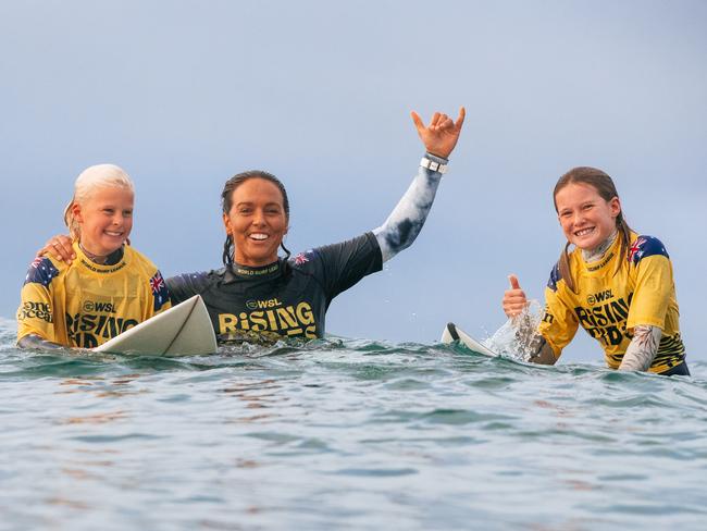 BELLS BEACH, VICTORIA, AUSTRALIA - MARCH 25: Sally Fitzgibbons of Australia participates in Rising Tides prior to the commencement of the Rip Curl Pro Bells Beach on March 25, 2024 at Bells Beach, Victoria, Australia. (Photo by Aaron Hughes/World Surf League)