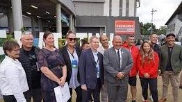 Chris Hipkins with members of his Maori caucus. Picture: Facebook.