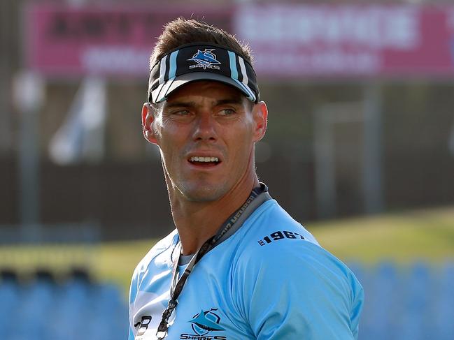 Cronulla Sharks latest recruit Josh Morris pictured at his first training session for his new club at Shark Park in Woolooware.  Interim coach John Morris. Picture: Toby Zerna